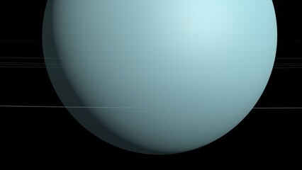 Realistic Uranus Planet in the outer space. High detailed texture. 3d illustration © Wublie