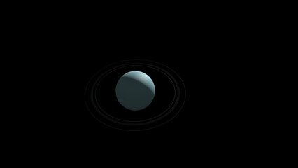 Realistic Uranus Planet in the outer space. High detailed texture. 3d illustration © Wublie