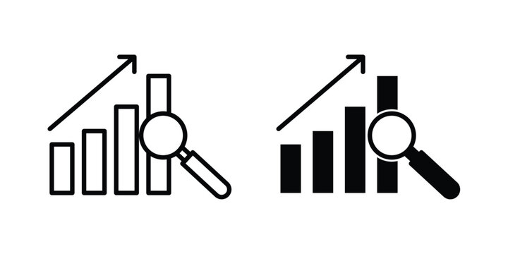 Predictive analytics icon vector symbol design set for web