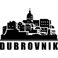 Fototapeta premium Dubrovnik Skyline Icon Vector