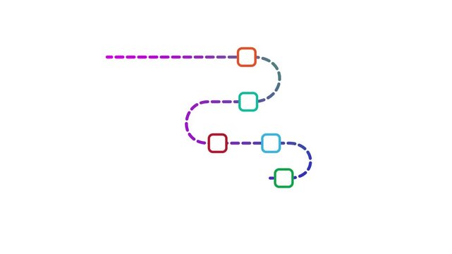 Working Process infographic Animation Icon Colorful Workflow Concept White Background. Colorful Process Flow Animation Icon Business Workflow Concept