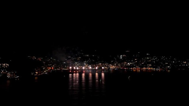 Atami Fireworks Festival | Night View - 4K Aerial Video
