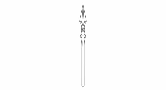 Illustration of a medieval spear isolated on white background