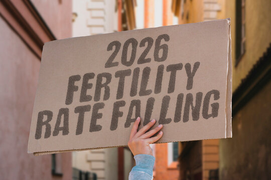 "2026 Fertility Rate Falling" Measured fertility figures for 2026 show continued downward trajectory. MEASURED. FIGURES. DOWNWARD. TRAJECTORY. YEAR.