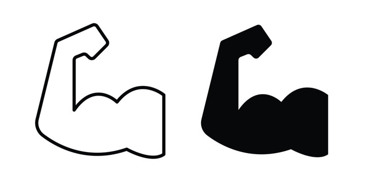 Strong hand icon vector symbol design set for web