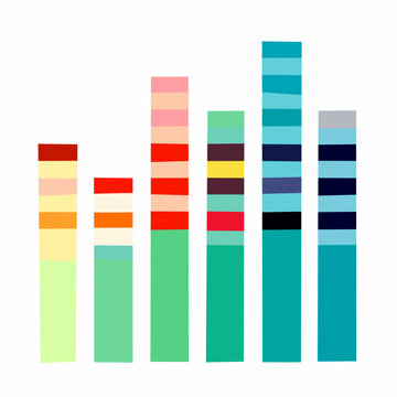 Equalizer Bars with Colorful Flat Style for Music Visualization Theme
