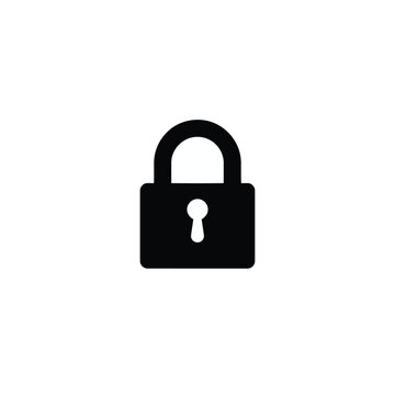 A black padlock icon on a, symbolizing security and protection