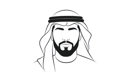 Minimalist Illustration of a Man Wearing a Traditional Keffiyeh © ijo