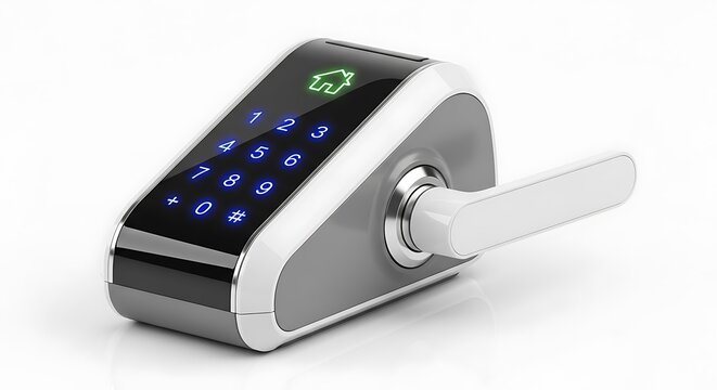 Digital door lock with keypad and handle