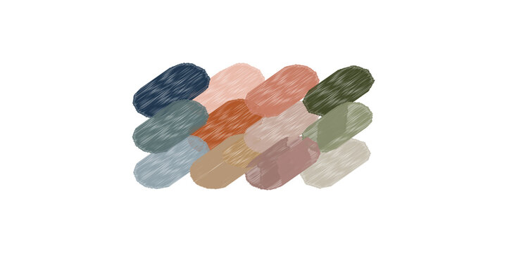 Assortment of Smooth Oval-Shaped Polished Stones in Various Colors.
