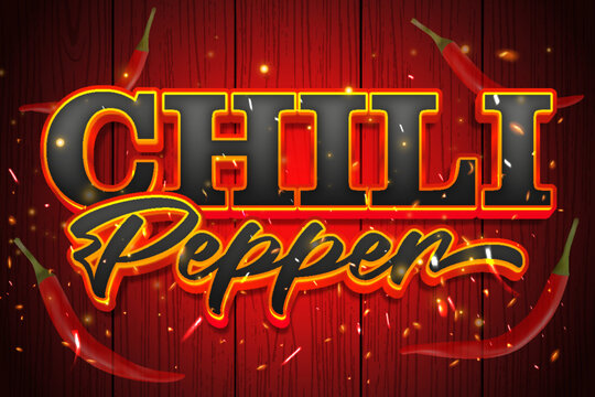 chili pepper spicy hot sauce typography editable text effect font style template background design