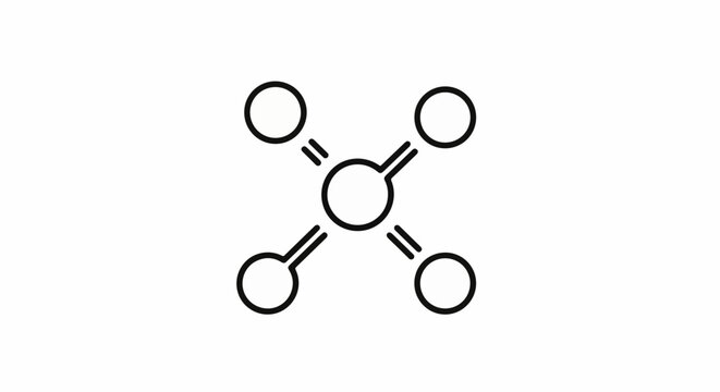 A central circle connects to four outer circles with double lines