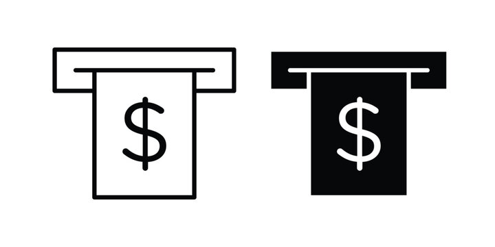 atm cash icon black and white