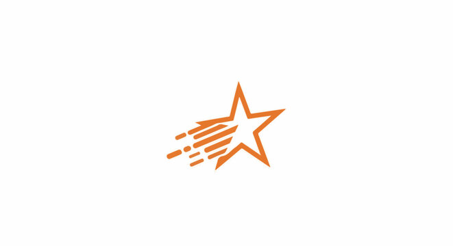An orange star with a trail of orange lines behind it