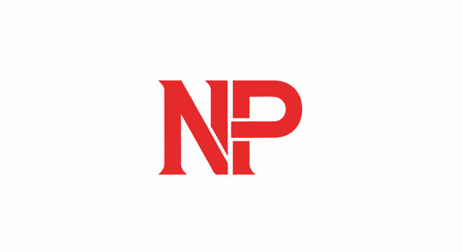 Bold red "NP" monogram on a clean white background