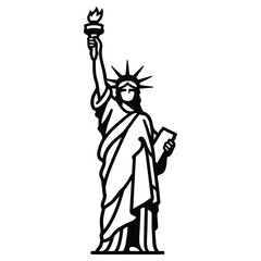 Obraz premium Statue of liberty new york landmark vector silhouette