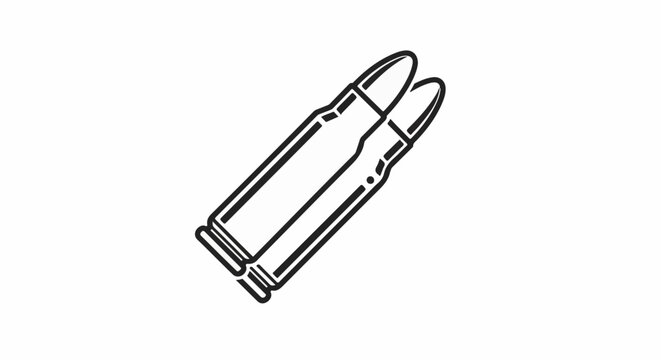 Two bullet cartridges are diagonally aligned on a white background
