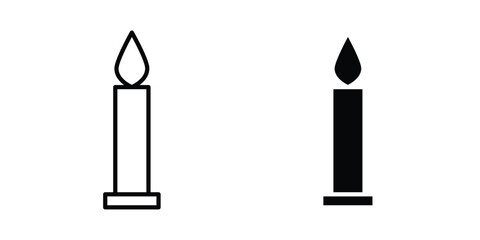 Fototapeta premium Candle icon black and white