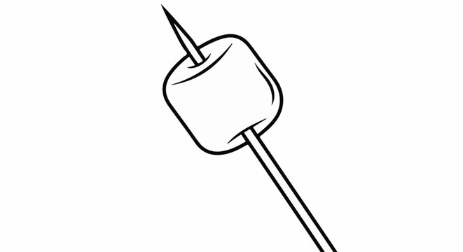 Single marshmallow on a pointed stick, ready to be toasted or eaten