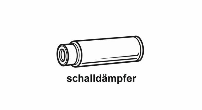 Simple line drawing of a suppressor on a white background