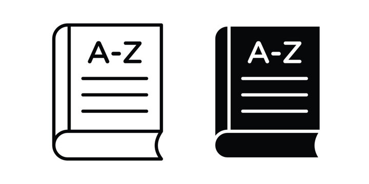 Dictionaries icon black and white