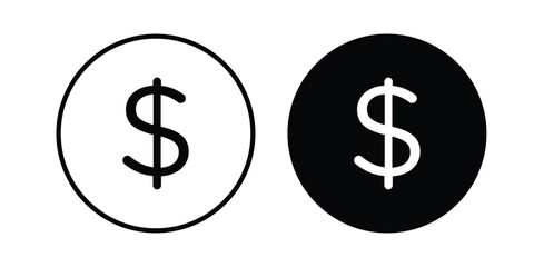 Obraz premium Dollar icon black and white
