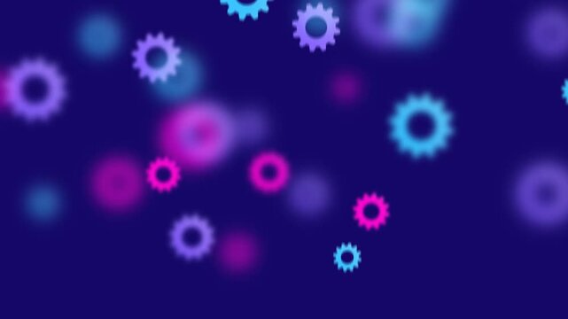 abstract blue background with gears, looped