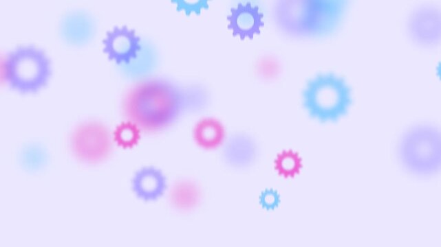 abstract blue background with gears, looped