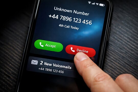 Declining an Unknown Number Call on Smartphone