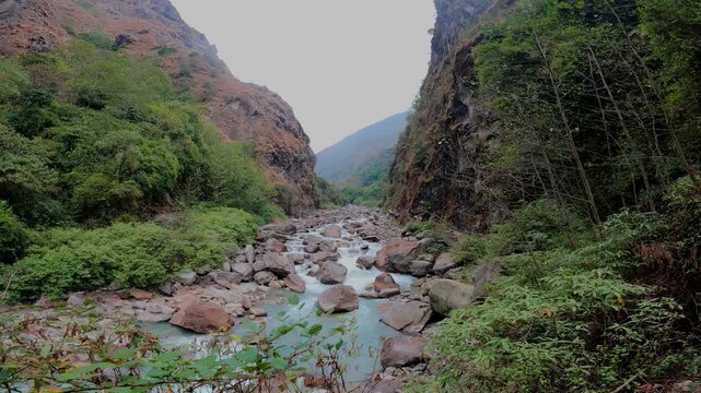 Ghunsa River in the Kanchenjunga conservation area. 