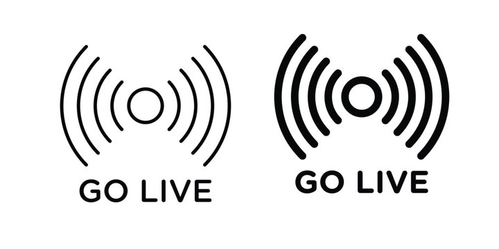 Go live icon black and white