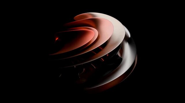 Abstract liquid sphere morphs and rotates with a metallic bronze and silver texture on black.