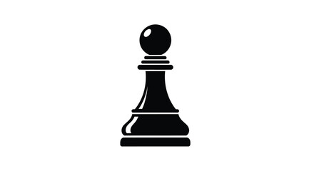 Black pawn silhouette on a white background a classic chess piece isolated vector graphic high quality professional detailed modern elegant stylish © VoDesign02