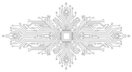 Abstract circuit board design with central computer chip © sitimmk