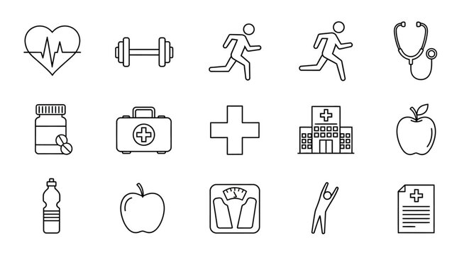 Set of medical and health icons