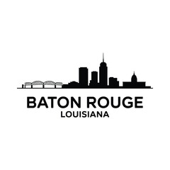 Fototapeta premium baton rouge skyline silhouette on white background