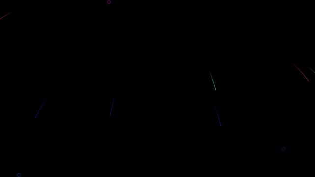 Colorful geometric explosion on black background, 4K
