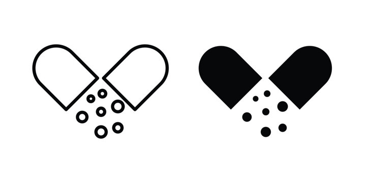 Open Capsule icon black and white