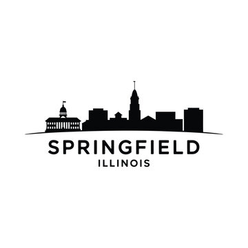 springfield illinois skyline silhouette on white background