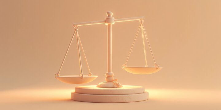 Golden Balance Scales of Justice Symbolizing Fairness, Equity, and Legal Decisions