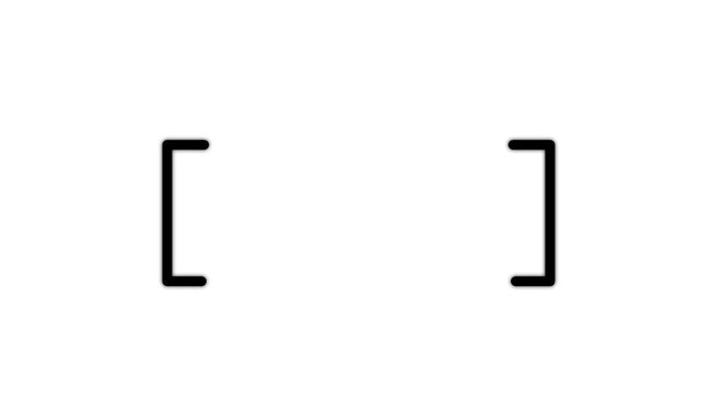 Hand Drawn Square Brackets Animation.