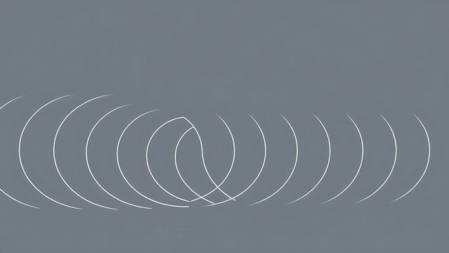 White arc patterns showing rotational motion trajectory on minimalist background. 