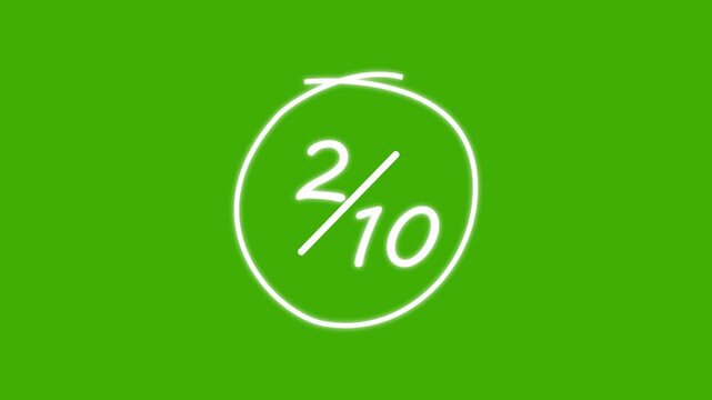 2 Out of 10 Hand Drawn Rating Animation
