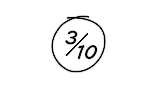 3 Out of 10 Hand Drawn Rating Animation