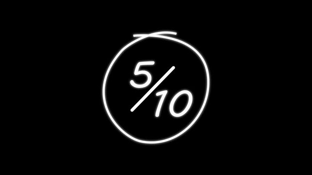 5 Out of 10 Hand Drawn Rating Animation.