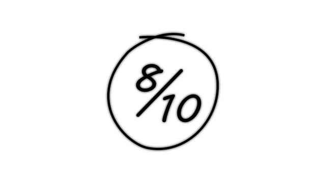 8 Out of 10 Hand Drawn Rating Animation.