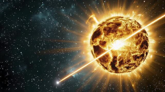 Cosmic Energy Star with Powerful Laser Beam in Deep Space