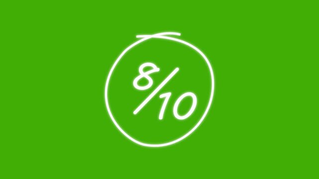 8 Out of 10 Hand Drawn Rating Animation.