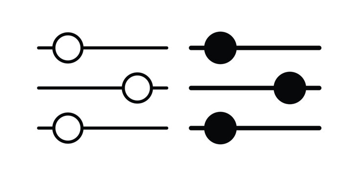 Settings sliders icon black and white