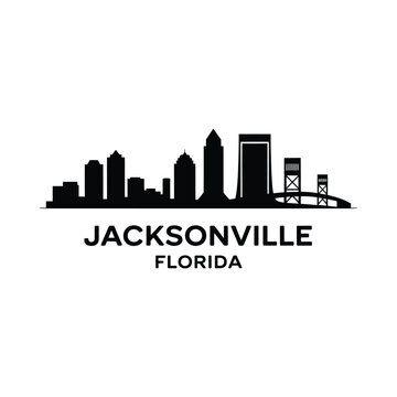 Jacksonville florida skyline silhouette on white background
